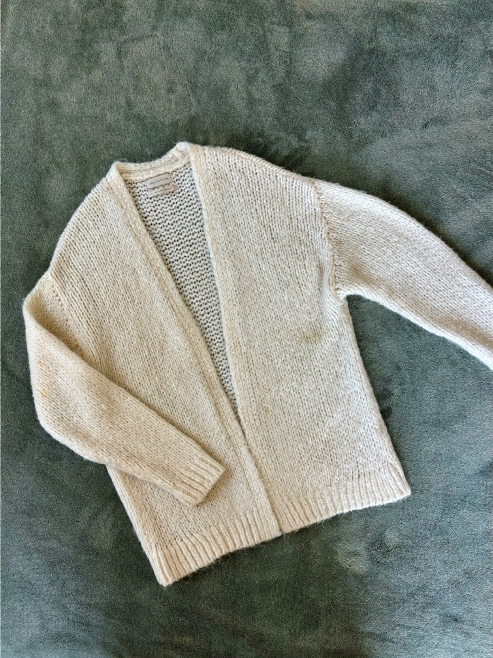 Urban Outfitters Cream Open-Front Knit Cardigan
